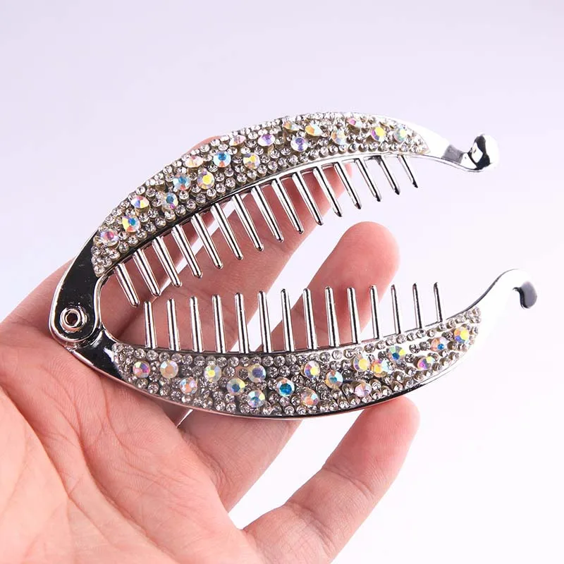 Rhinestone Metal Banana Hairpins Women Girls Hair Clips Elegant Hairclips Ponytail Barrettes 2021 Fashion Hair Accessories
Rhinestone Metal Banana Hairpins Women Girls Hair Clips Elegant Hairclips Ponytail Barrettes 2021 Fashion Hair Accessories