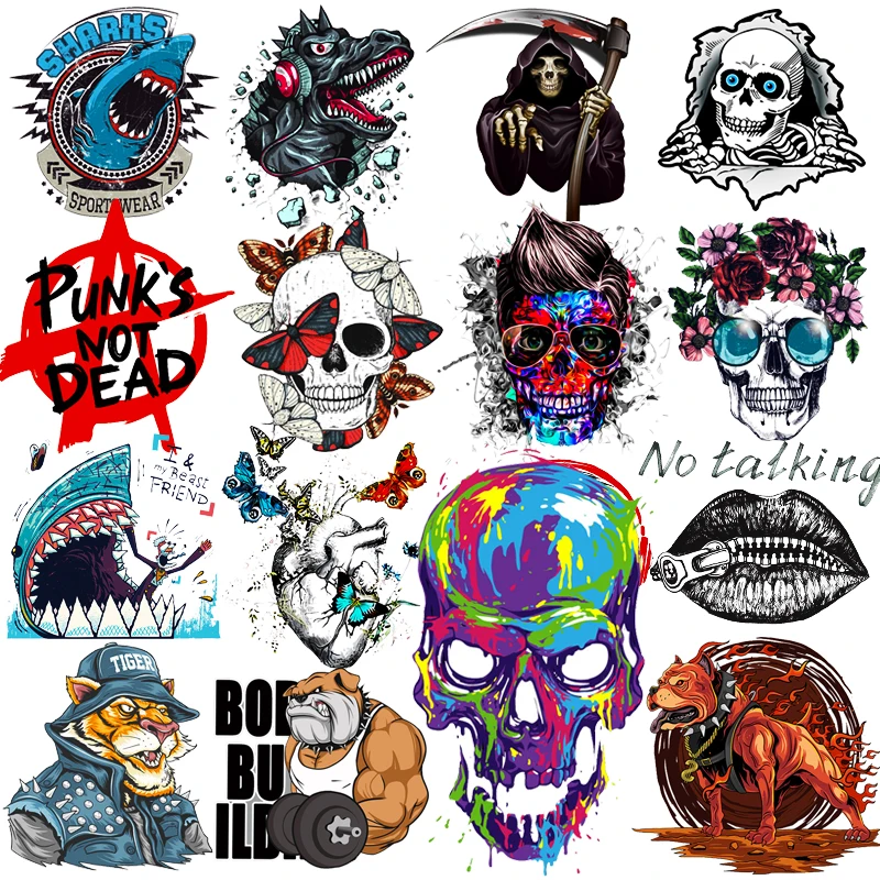 Pulaqi Skull Iron On Transfers for T-shirt Tiger Heat Transfer Vinyl Thermal Stickers Dress Heart Thermal Stickers Appliques
Pulaqi Skull Iron On Transfers for T-shirt Tiger Heat Transfer Vinyl Thermal Stickers Dress Heart Thermal Stickers Appliques