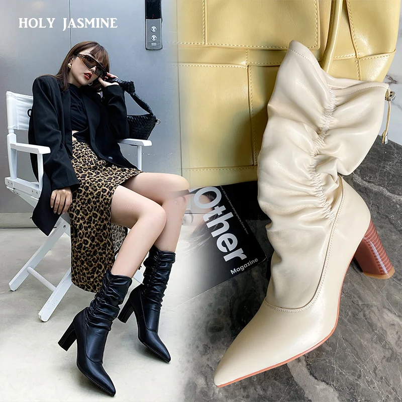 Fashion Sexy Folds Boots High Heels Genuine Leather Solid Color Woman 2020 Winter New Concise Design Madam Shoes Calzado Mujer
Fashion Sexy Folds Boots High Heels Genuine Leather Solid Color Woman 2020 Winter New Concise Design Madam Shoes Calzado Mujer