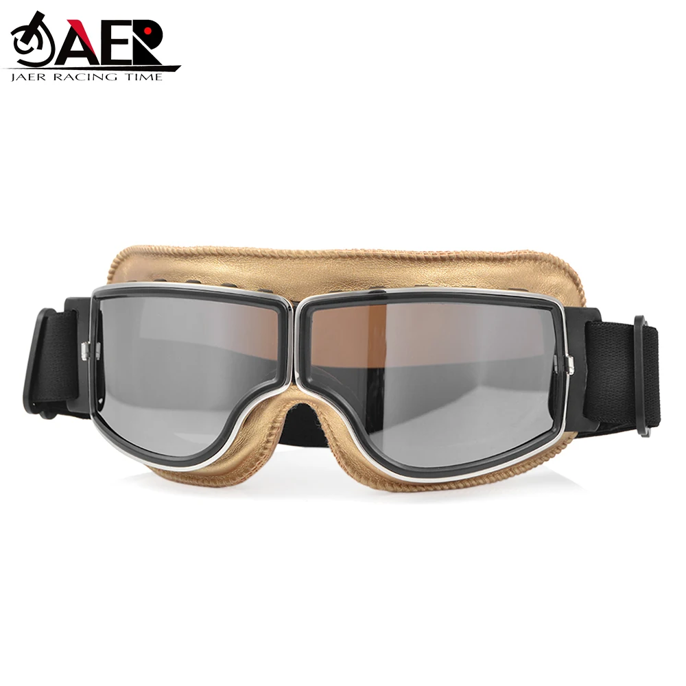 

Retro WWII Pilot Jet Goggles Vintage Motorcycle Goggle Glasses for Motorcycle Helmet Motocross Steampunk Sunglasses