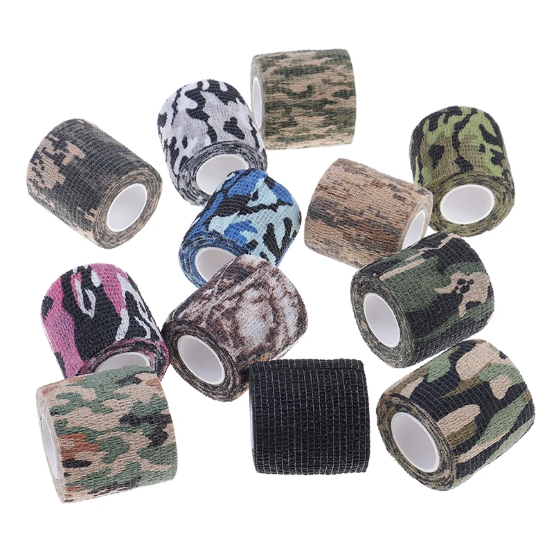 

HOT! 12 Colors Durable Army Camo Outdoor Hunting Shooting Blind Wrap Camouflage Stealth Tape Waterproof Wrap 5cmx4.5m