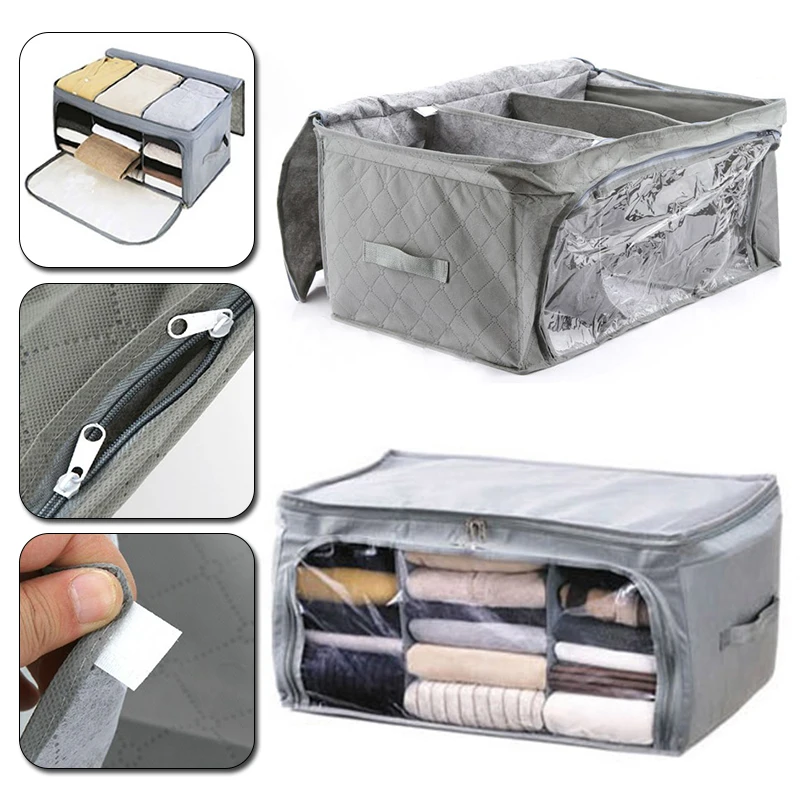 New Large Folding Non-woven Bamboo Charcoal Double-open Storage Box Foldable Storage Box for Dormitory Home Clothes Finishing 
New Large Folding Non-woven Bamboo Charcoal Double-open Storage Box Foldable Storage Box for Dormitory Home Clothes Finishing