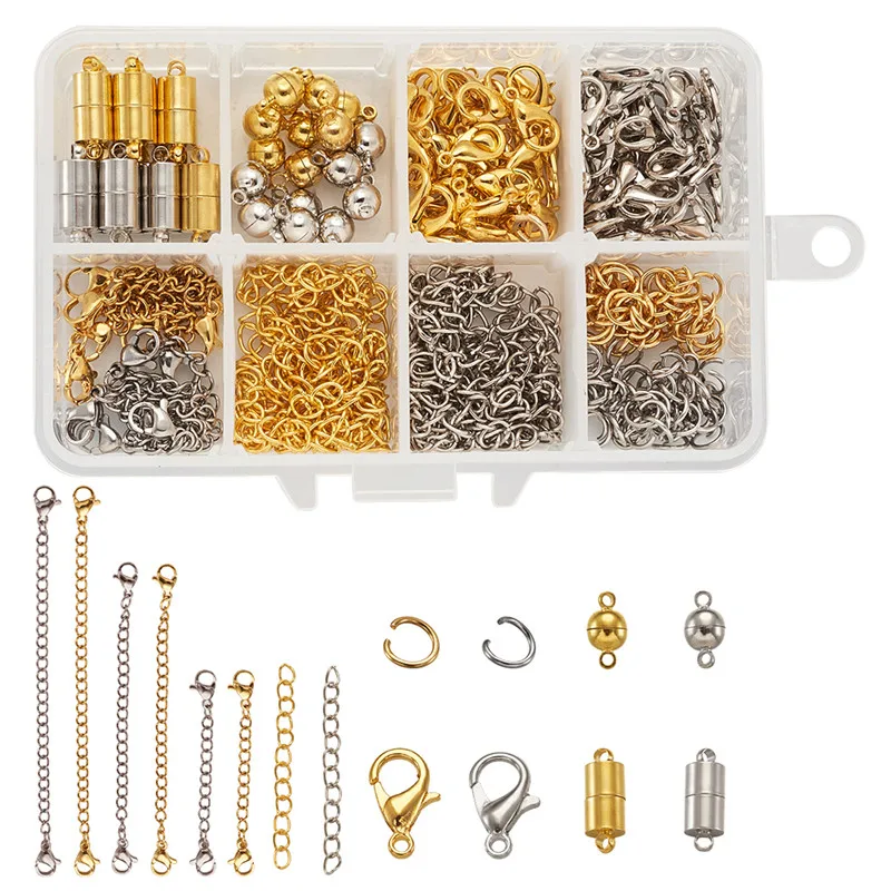 1 Set Brass Magnetic Clasps/304 Stainless Steel Jump Rings/End Chain/Lobster Claw Clasps/Ends with Twist Extender Chains
1 Set Brass Magnetic Clasps/304 Stainless Steel Jump Rings/End Chain/Lobster Claw Clasps/Ends with Twist Extender Chains