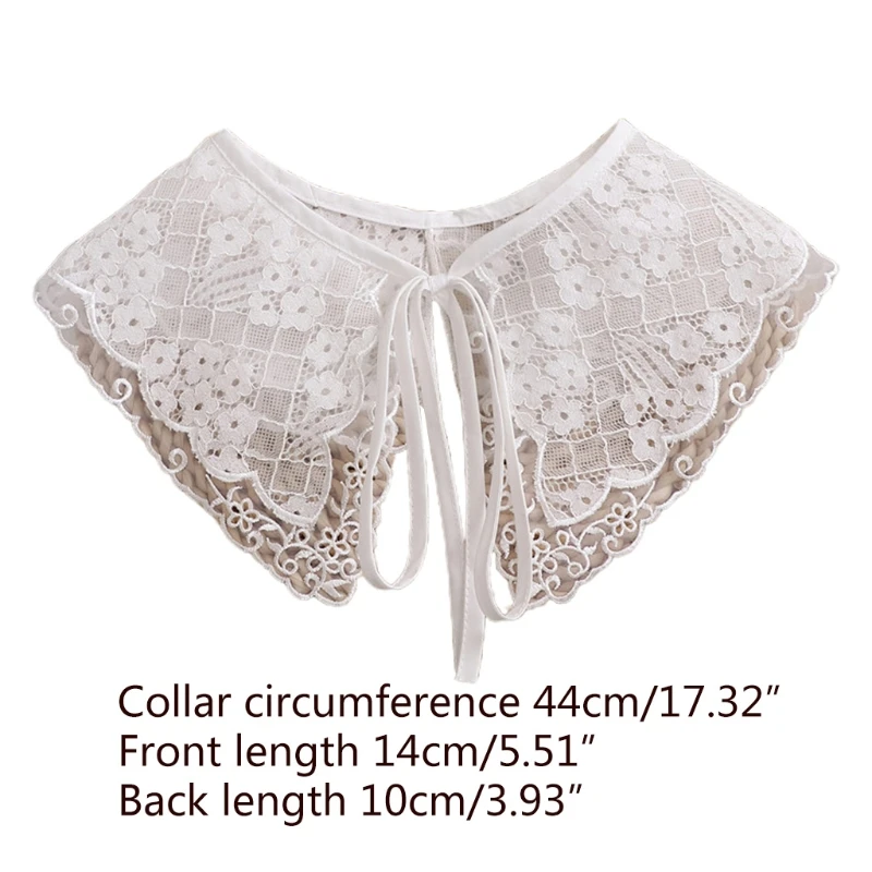 Women Ribbon Bowknot False Fake Collar Female Double Layer Hollow Out Lapel Big Shawl Wrap Embroidery Trim Elegant Short Poncho
Women Ribbon Bowknot False Fake Collar Female Double Layer Hollow Out Lapel Big Shawl Wrap Embroidery Trim Elegant Short Poncho