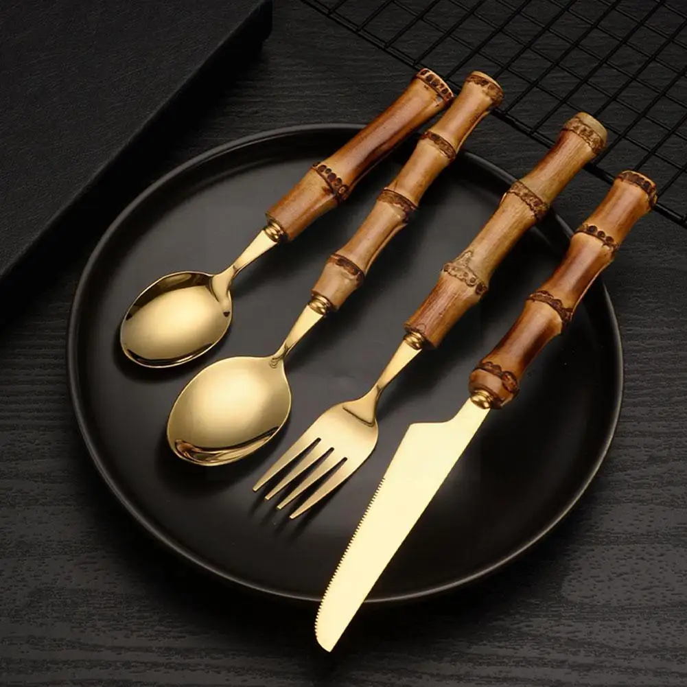1PC Creative Tableware With Bamboo Handle Steak Knives Cutlery Cutlery Flatware Forks Spoons Knives Steel B0F4
1PC Creative Tableware With Bamboo Handle Steak Knives Cutlery Cutlery Flatware Forks Spoons Knives Steel B0F4