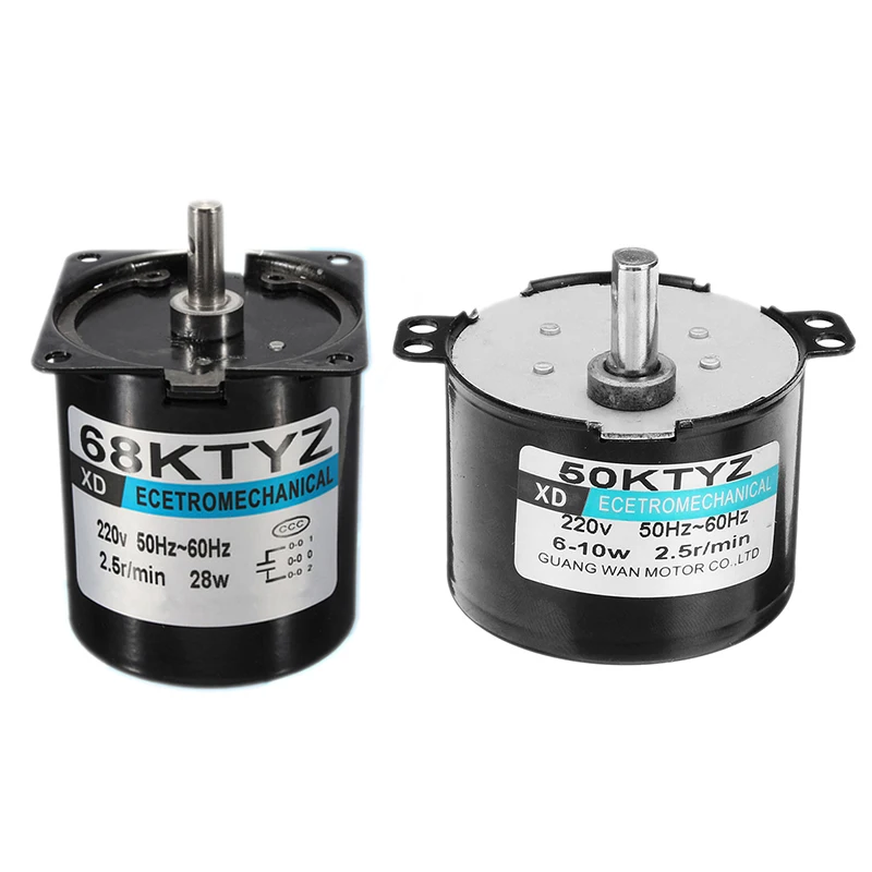 2 Pcs Permanent Magnet Synchronous Motor:1 Pcs 50Ktyz Ac220v 10W 0.5A 2.5R/ Min Ac Gear Reduction Motor Cw / Ccw & 1 Pcs 68Ktyz
2 Pcs Permanent Magnet Synchronous Motor:1 Pcs 50Ktyz Ac220v 10W 0.5A 2.5R/ Min Ac Gear Reduction Motor Cw / Ccw & 1 Pcs 68Ktyz