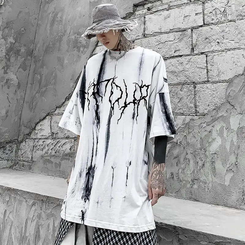 o-neck Short Sleeve t shirt Long Length Couples tshirt Tie dye Printing t-shirt Hip Hop Harajuku Summer Thin Fashion Tees Clothe
o-neck Short Sleeve t shirt Long Length Couples tshirt Tie dye Printing t-shirt Hip Hop Harajuku Summer Thin Fashion Tees Clothe