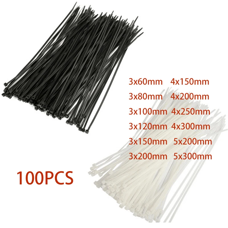 Self-locking plastic nylon tie 100 PCS black 5X300cable tie fastening ring3X200 cable tie zip wraps strap nylon cable tie set
Self-locking plastic nylon tie 100 PCS black 5X300cable tie fastening ring3X200 cable tie zip wraps strap nylon cable tie set
