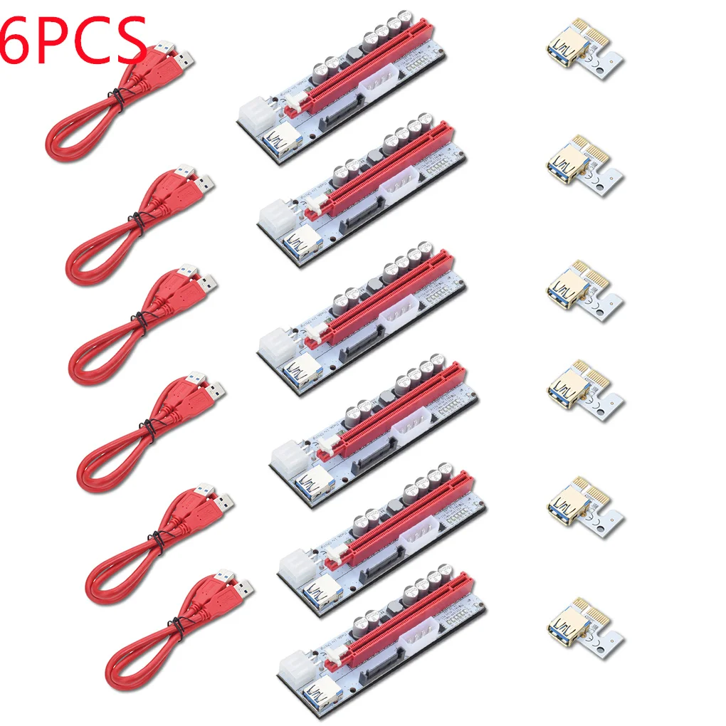 2021 new 6pcs PCI-E pcie Riser 009 Express 1X 4x 8x 16x Extender PCI E USB Riser 009S Dual 6Pin Adapter Card SATA 15pin for GPU
2021 new 6pcs PCI-E pcie Riser 009 Express 1X 4x 8x 16x Extender PCI E USB Riser 009S Dual 6Pin Adapter Card SATA 15pin for GPU