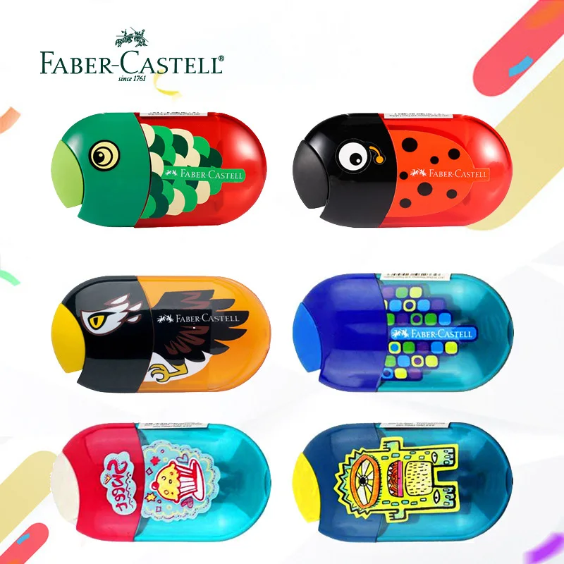FABER-CASTELL Cartoon Pencil Sharpener Creative Double Hole Mechanical Pen Knife with Eraser Kawaii Animal Stationery Supplies
FABER-CASTELL Cartoon Pencil Sharpener Creative Double Hole Mechanical Pen Knife with Eraser Kawaii Animal Stationery Supplies