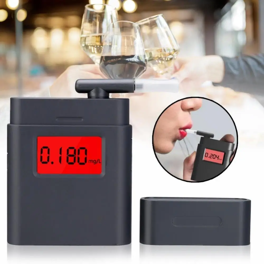 

Hot Sales Portable LCD Digital Backlight Breath Analyzer Alcohol Tester with 5 Mouthpieces