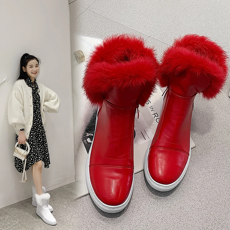 INS hot women ankle boots 22-26.5 cm Pu+ Faux rabbit fur thick snow boots ankle boots for women winter boots women warm shoes 
INS hot women ankle boots 22-26.5 cm Pu+ Faux rabbit fur thick snow boots ankle boots for women winter boots women warm shoes