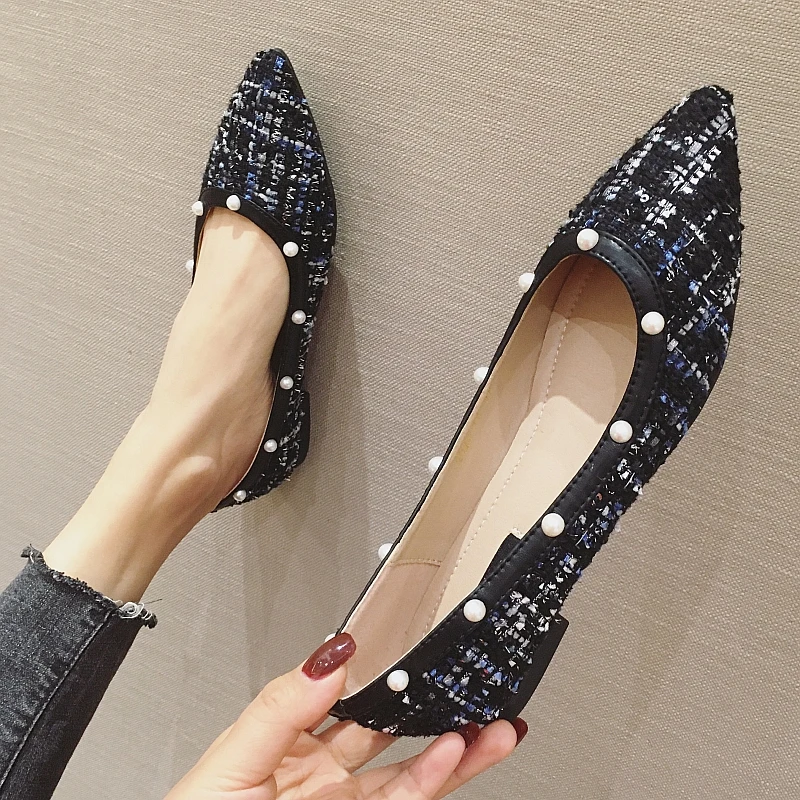 2021 New Style Pointed Toe Beads Women's Flat Shoes Spring Autumn Woman Ballet Flats Shoes Ladies Casual Work Single Shoes Black
2021 New Style Pointed Toe Beads Women's Flat Shoes Spring Autumn Woman Ballet Flats Shoes Ladies Casual Work Single Shoes Black