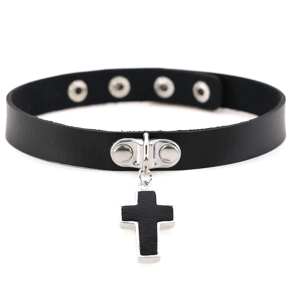 ZIMNO Harajuku Goth Choker Necklace Leather Sexy Collar Cross Pendant Necklaces for Women Short Clavicle Chain Gothic Jewelry 
ZIMNO Harajuku Goth Choker Necklace Leather Sexy Collar Cross Pendant Necklaces for Women Short Clavicle Chain Gothic Jewelry