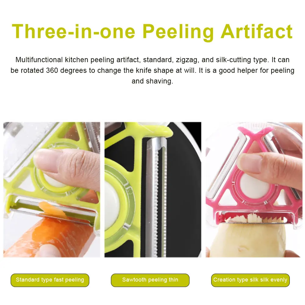 Peeler Rotary Vegetable Multi-function 3 In 1 Stainless Steel Peeler Sharp Blade Fruits Potato Carrots Kitchen Accessories Tools
Peeler Rotary Vegetable Multi-function 3 In 1 Stainless Steel Peeler Sharp Blade Fruits Potato Carrots Kitchen Accessories Tools