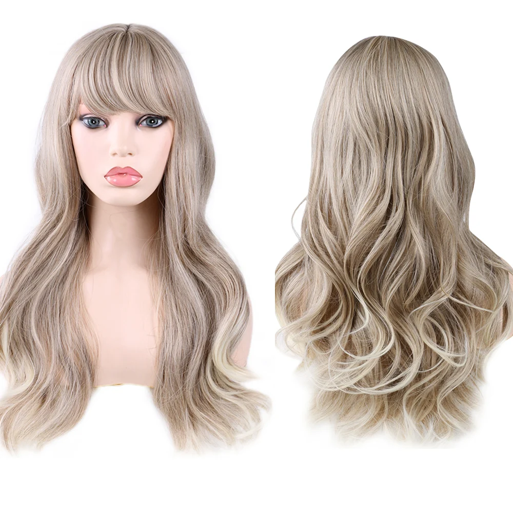 Saisity Cosplay Party Daily Synthetic Wig Full Bangs For Women High Density Temperature Fibre Long Light Ash Brown Wavy Wigs
Saisity Cosplay Party Daily Synthetic Wig Full Bangs For Women High Density Temperature Fibre Long Light Ash Brown Wavy Wigs