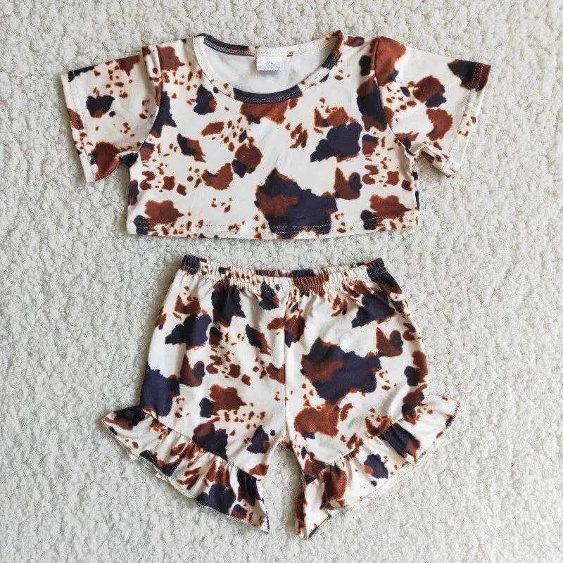 Rts No Moq New Design Kids Boutique Wholesale Summer Brown Cow Shirt Shorts 2 Pieces Suits Girls Suits Fashion Hot Sale Clothes
Rts No Moq New Design Kids Boutique Wholesale Summer Brown Cow Shirt Shorts 2 Pieces Suits Girls Suits Fashion Hot Sale Clothes