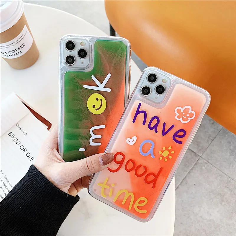 GYKZ Забавный светящийся чехол для телефона с надписью зыбучий песок iPhone 11 Pro X XR XS MAX
