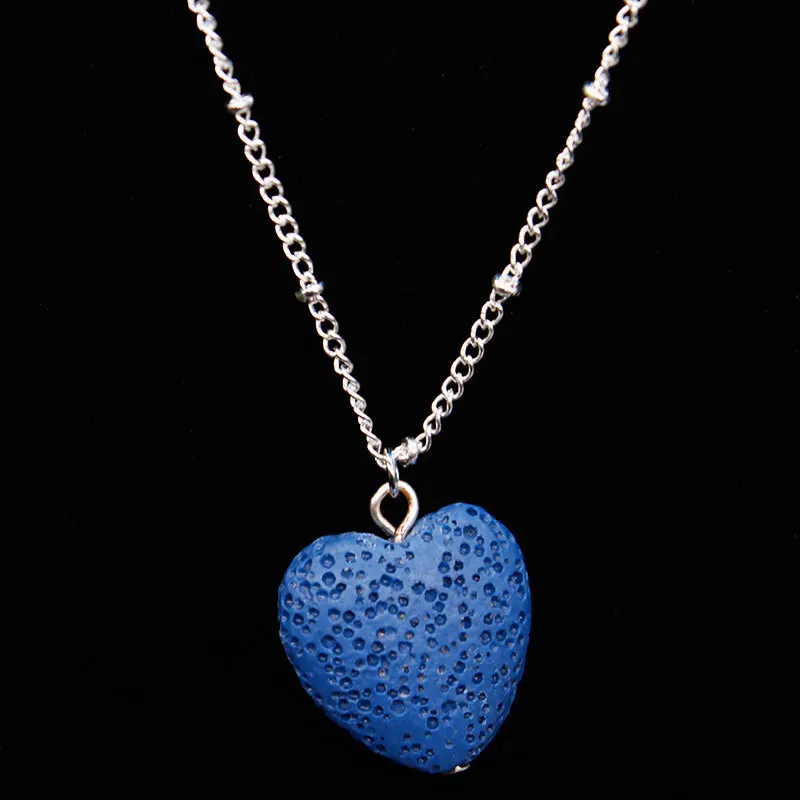 Creative New Blue Heart Stone Long Pendant Necklace Delicate Clavicle Chain Necklaces for Women Fashion Neck Jewelry XL878 | Украшения и