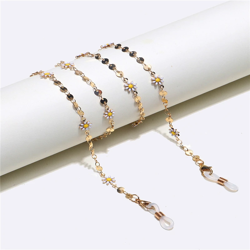 Sweet Delicate Small Daisy Flower Round Sequin Link Glasses Chain Women Fashion Anti-lost Masks Lanyard Boho Accessories
Sweet Delicate Small Daisy Flower Round Sequin Link Glasses Chain Women Fashion Anti-lost Masks Lanyard Boho Accessories