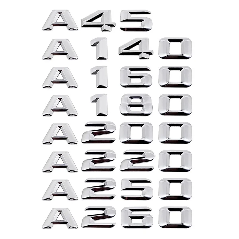Car Accessories Chrome Metal Trunk Refitting Letter Number Emblem Badge Car Sticker for A45 A140 A160 A180 A200 A220 A250 A260
Car Accessories Chrome Metal Trunk Refitting Letter Number Emblem Badge Car Sticker for A45 A140 A160 A180 A200 A220 A250 A260