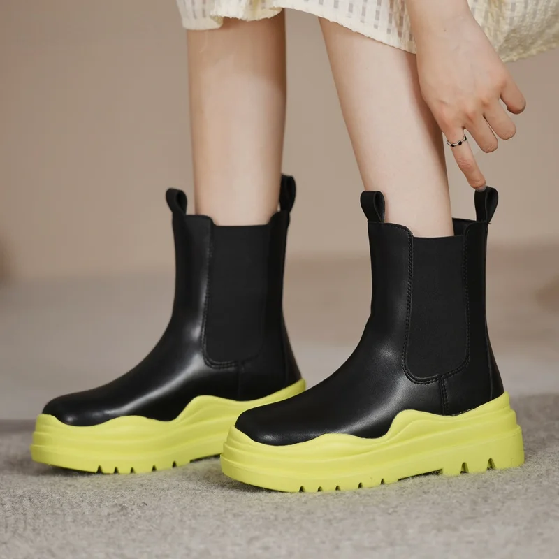 Женские ботинки челси, новинка зимы 2021, женские ботильоны из искусственной кожи, модная обувь на платформе, женские повседневные ботинки с н... 
Женские ботинки челси, новинка зимы 2021, женские ботильоны из искусственной кожи, модная обувь на платформе, женские повседневные ботинки с н...