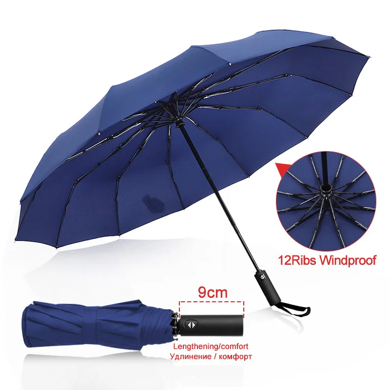 Strong Wind Resistant 3Folding Automatic Umbrella Men Parasol Women Rain 12Ribs Large Umbrellas Business Gift Portable Paraguas
Strong Wind Resistant 3Folding Automatic Umbrella Men Parasol Women Rain 12Ribs Large Umbrellas Business Gift Portable Paraguas