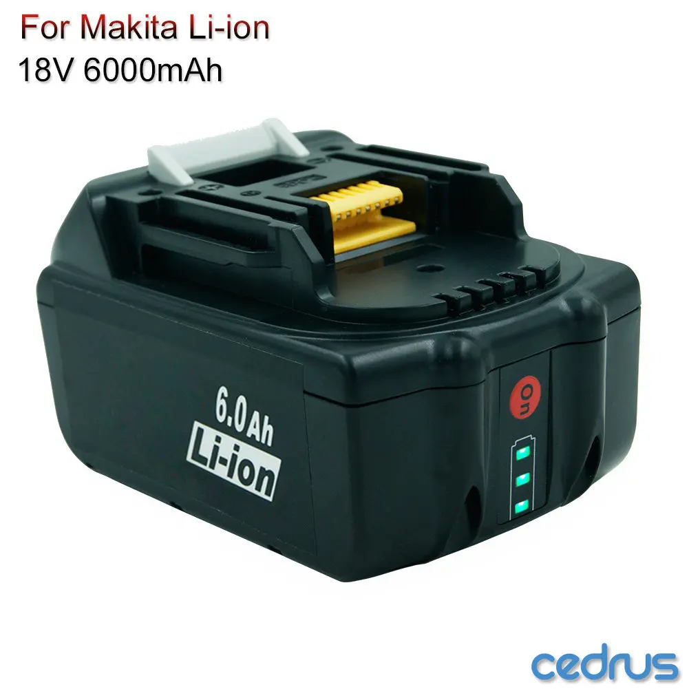 Durable Cordless Power Tools Replacement Battery 6000mAh Li-ion with LED for Makita 18V Battery BL1830 BL1840 BL1850 BL1860
Durable Cordless Power Tools Replacement Battery 6000mAh Li-ion with LED for Makita 18V Battery BL1830 BL1840 BL1850 BL1860