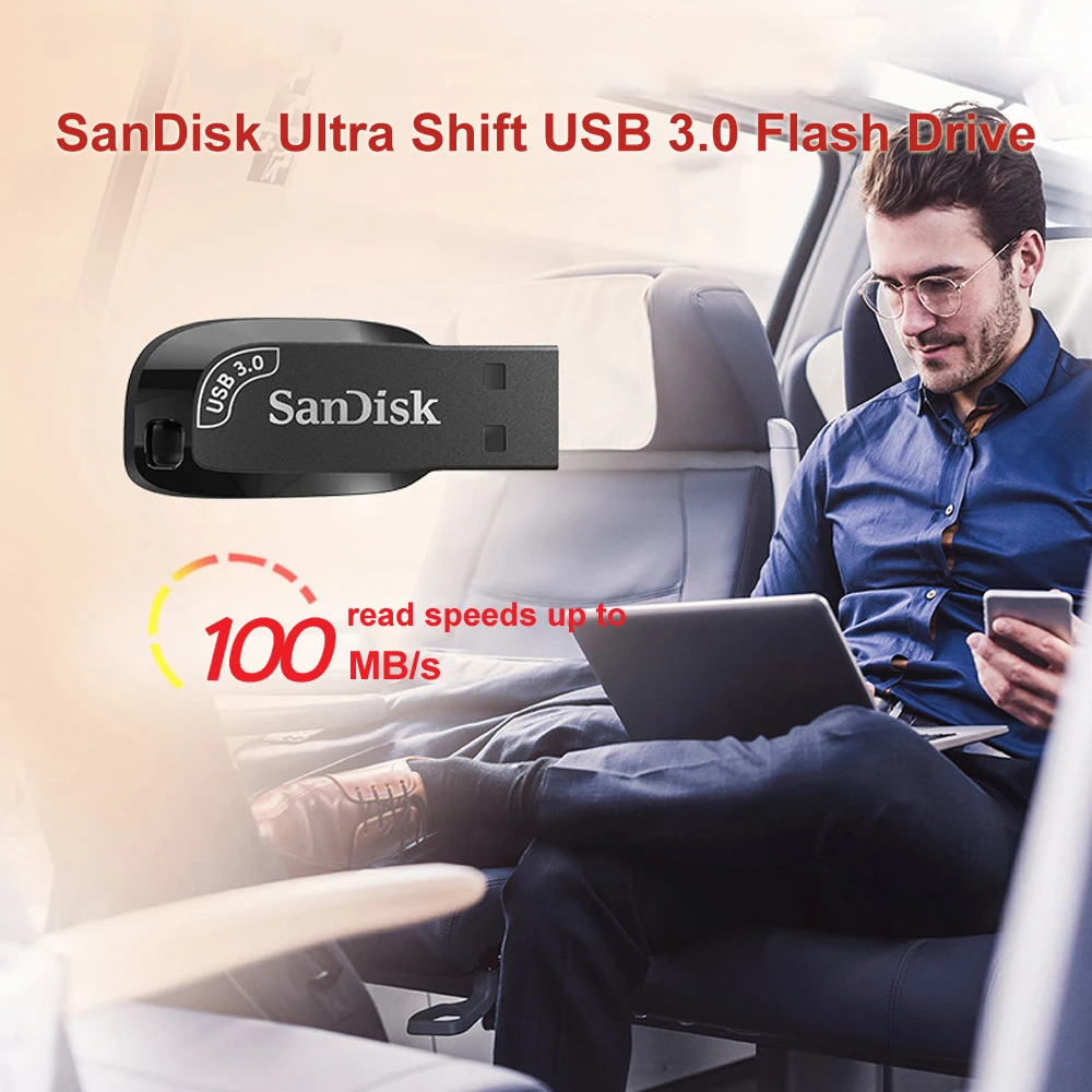 Двойной Флеш накопитель SanDisk USB 3 0 флэш CZ410 32 Гб 64 128 ГБ 256 флеш черный U диск мини 100%