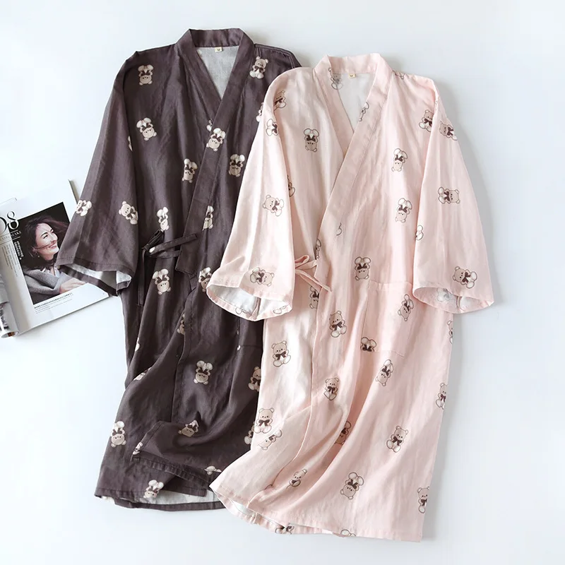 Kimono Robe Gown Cotton Sleepwear Women Bathrobe Print Lingerie Print Nightgown Home Clothes Lovers Loungewear Nightwear
Kimono Robe Gown Cotton Sleepwear Women Bathrobe Print Lingerie Print Nightgown Home Clothes Lovers Loungewear Nightwear