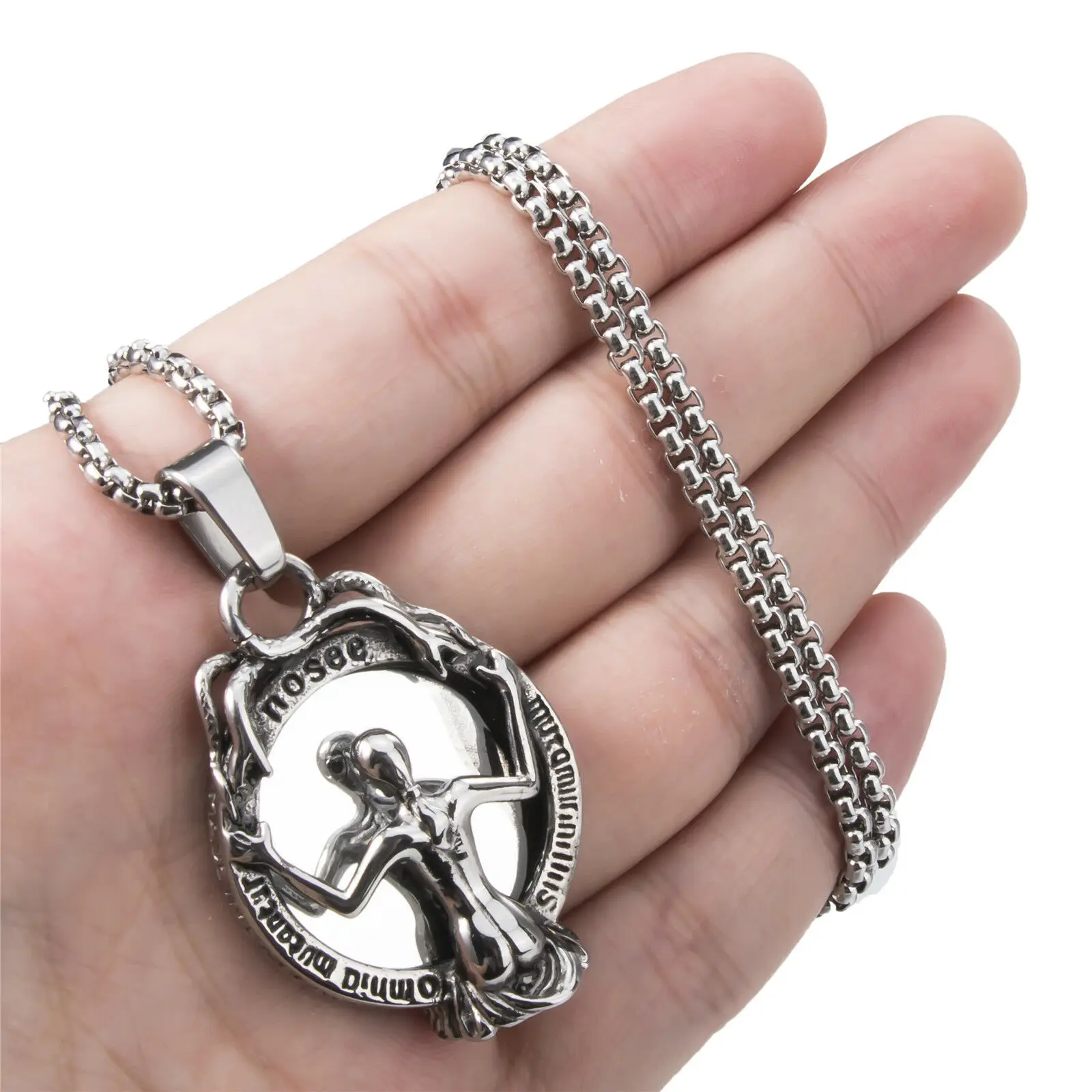 Wicca Speculum Lady Skeleton Skull Witch Mirror Stainless Steel Pendant Necklace
Wicca Speculum Lady Skeleton Skull Witch Mirror Stainless Steel Pendant Necklace
