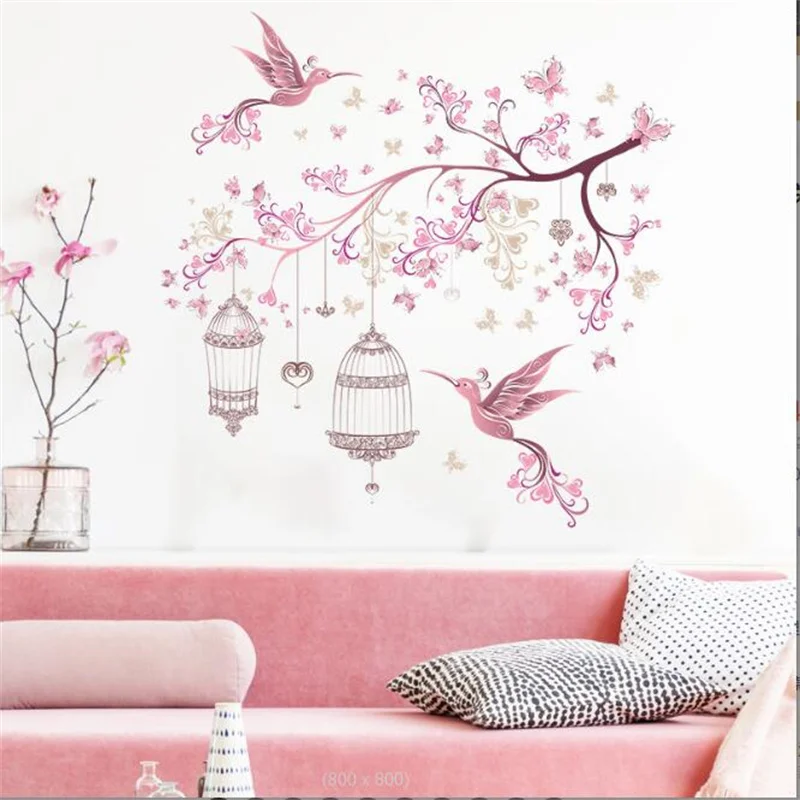 Removable Fresh Couple Bird Branch Birdcage Wall Sticker For Living Room Bedroom Porch Valentine's Day Home Decoration
Removable Fresh Couple Bird Branch Birdcage Wall Sticker For Living Room Bedroom Porch Valentine's Day Home Decoration