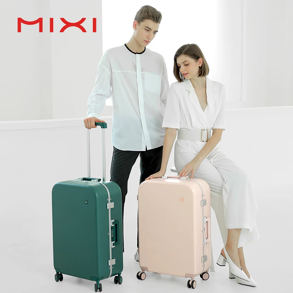 

Mixi 7MM Aluminum Frame Rolling Luggage 24 Inch Spinner Wheels Suitcase 20" Carry On Cabin Trolley Bag PC Hardside Good Looking
