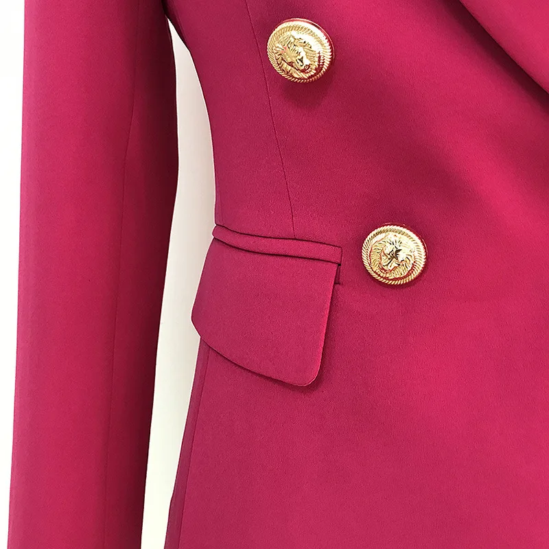 New Women's Suit Coat In Stock Fall / Winter 2020 Classic Metal Lion Head Button Double Breasted Blazer Rose Red
New Women's Suit Coat In Stock Fall / Winter 2020 Classic Metal Lion Head Button Double Breasted Blazer Rose Red
