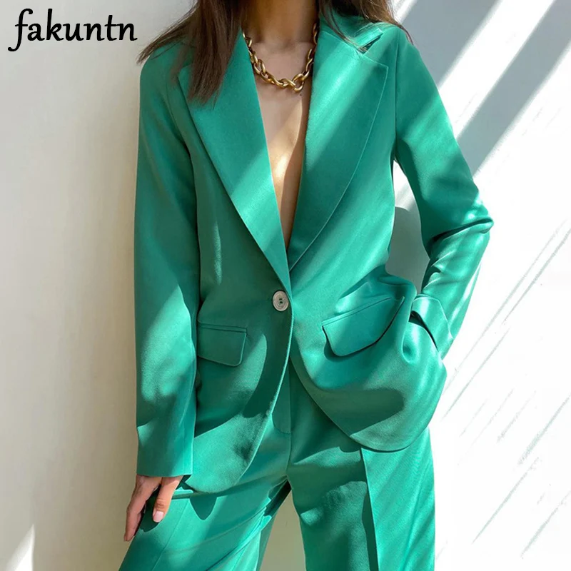 FAKUNTN Solid Casual Blazer Women's Autumn Coat Jacket 2021 Winter Fashion Elegant One Button Suit Commute Office Female Blazer
FAKUNTN Solid Casual Blazer Women's Autumn Coat Jacket 2021 Winter Fashion Elegant One Button Suit Commute Office Female Blazer