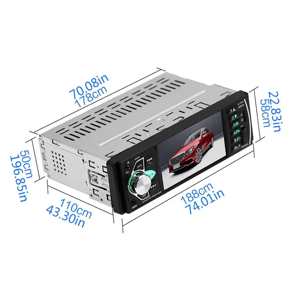 4.1 Inch HD Large Screen Hands-free Car MP5 Player Card U Disk Radio Reversing Audio Player Radio Station With Remote Control
4.1 Inch HD Large Screen Hands-free Car MP5 Player Card U Disk Radio Reversing Audio Player Radio Station With Remote Control