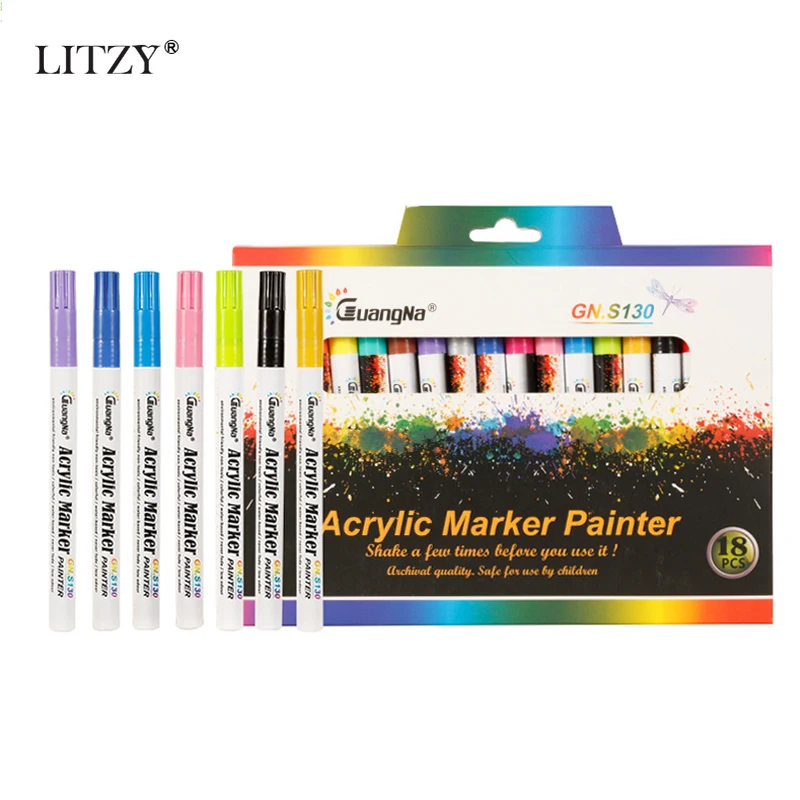 LITZY 12/18 Colors Acrylic Marker Pen Set Graffiti Fabric Painting Metal Markers for School Art Stationery Journal DIY Dec Pens
LITZY 12/18 Colors Acrylic Marker Pen Set Graffiti Fabric Painting Metal Markers for School Art Stationery Journal DIY Dec Pens