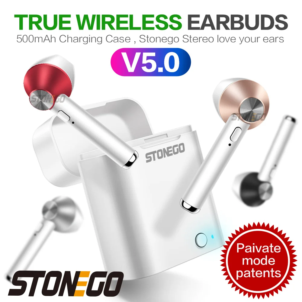 Беспроводные наушники STONEGO TWS, Bluetooth 5,0, спортивные наушники-вкладыши, гарнитура с микрофоном, зарядная коробка, наушники для смартфонов 
Беспроводные наушники STONEGO TWS, Bluetooth 5,0, спортивные наушники-вкладыши, гарнитура с микрофоном, зарядная коробка, наушники для смартфонов