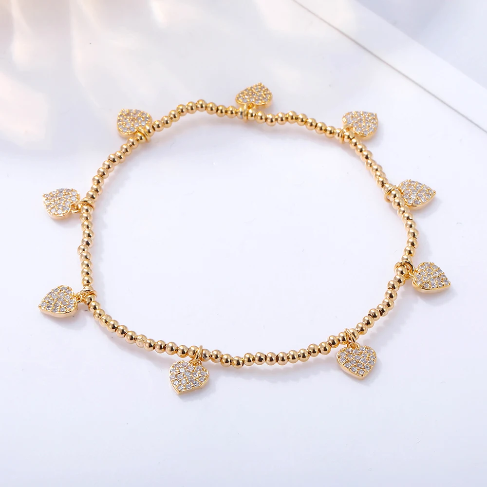 CZ Heart Charms Bracelet Gold Silver Color Elastic Beads Chain High Quality Zircon Women's Jewelry Joyas de mujer Dropshipping
CZ Heart Charms Bracelet Gold Silver Color Elastic Beads Chain High Quality Zircon Women's Jewelry Joyas de mujer Dropshipping