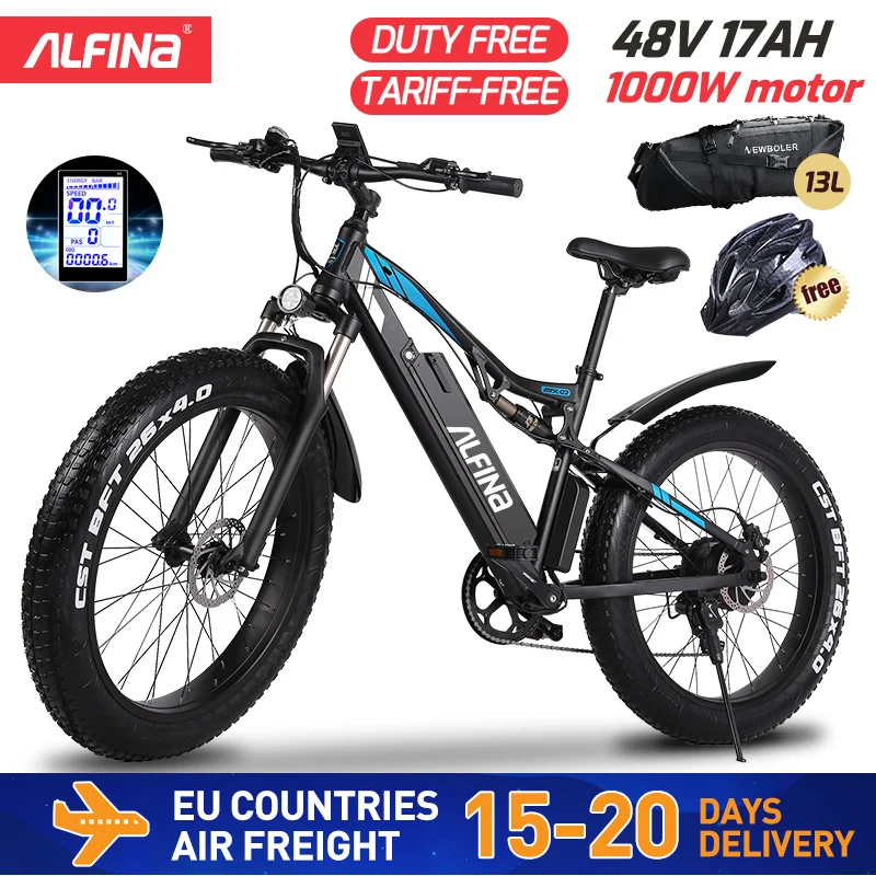 (EU Stock)ALFINA FX-03 1000W электрический горный велосипед, снежный велосипед, 26-дюймовый электрический велосипед, электровелосипед, ebike 48V 17Ah, литиевая...
(EU Stock)ALFINA FX-03 1000W электрический горный велосипед, снежный велосипед, 26-дюймовый электрический велосипед, электровелосипед, ebike 48V 17Ah, литиевая...