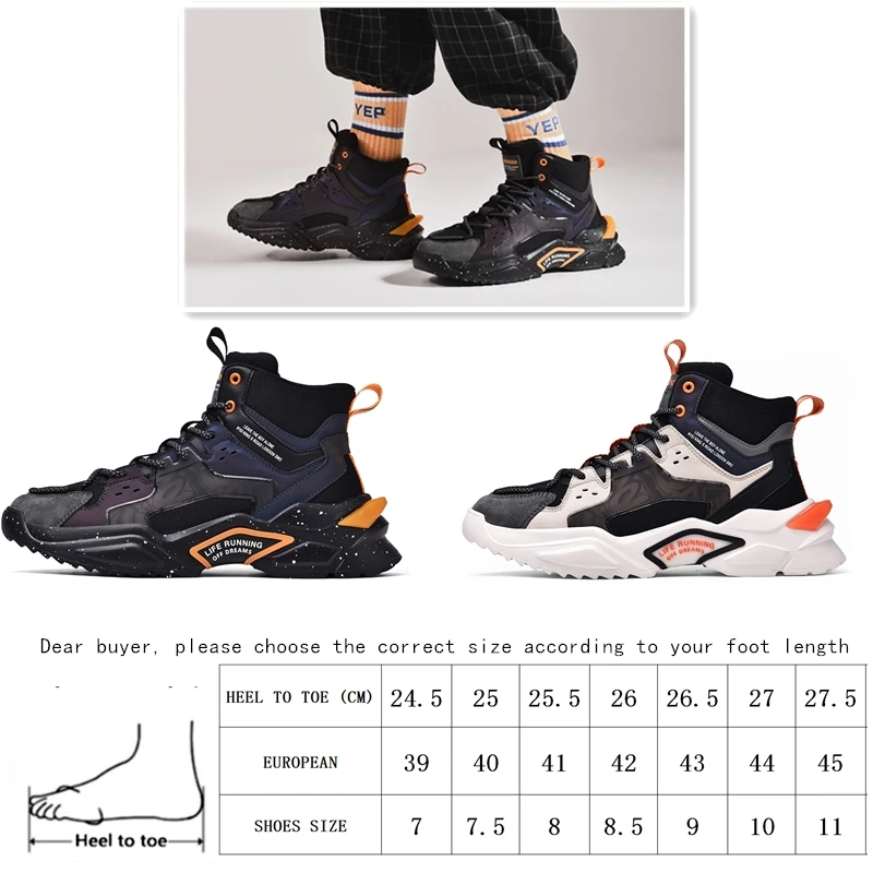 High Top Brand Rubber Platform Men Shoes Casual Men Chunky Sneakers Zapatillas Sport Running Shoes Mens Trainers For Jogging
High Top Brand Rubber Platform Men Shoes Casual Men Chunky Sneakers Zapatillas Sport Running Shoes Mens Trainers For Jogging