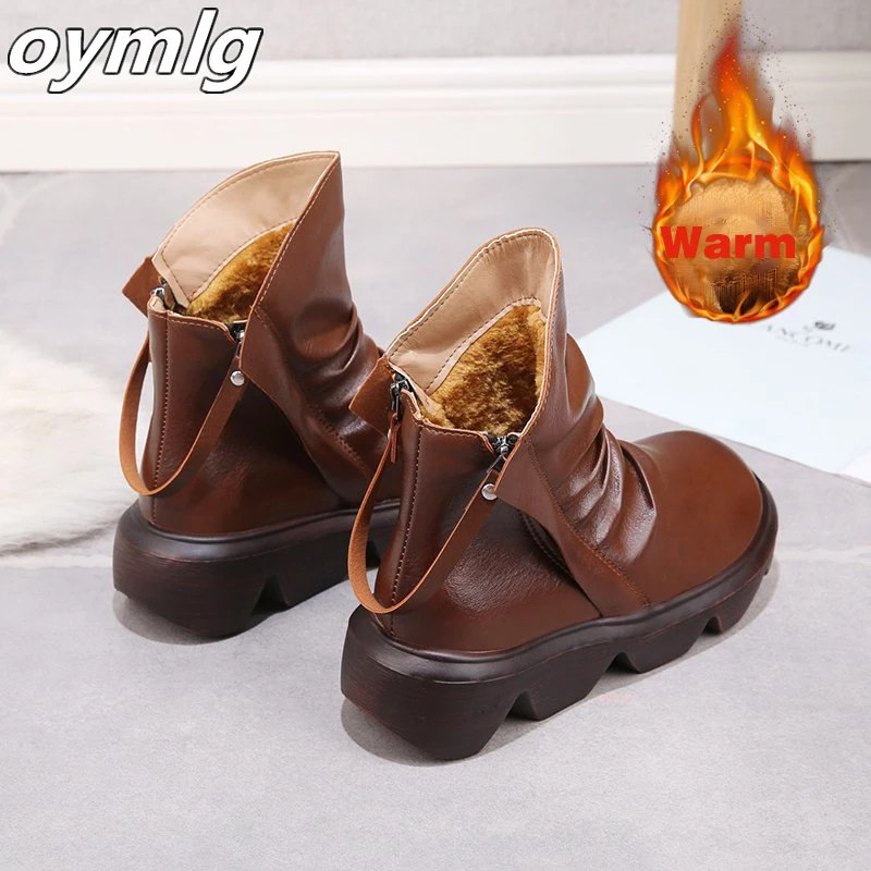New Natural Folds Boots Women Simple Style New Winter Retro Wild Thick-soled Increased Chelsea Motorcycle Boots Women Shoes
New Natural Folds Boots Women Simple Style New Winter Retro Wild Thick-soled Increased Chelsea Motorcycle Boots Women Shoes