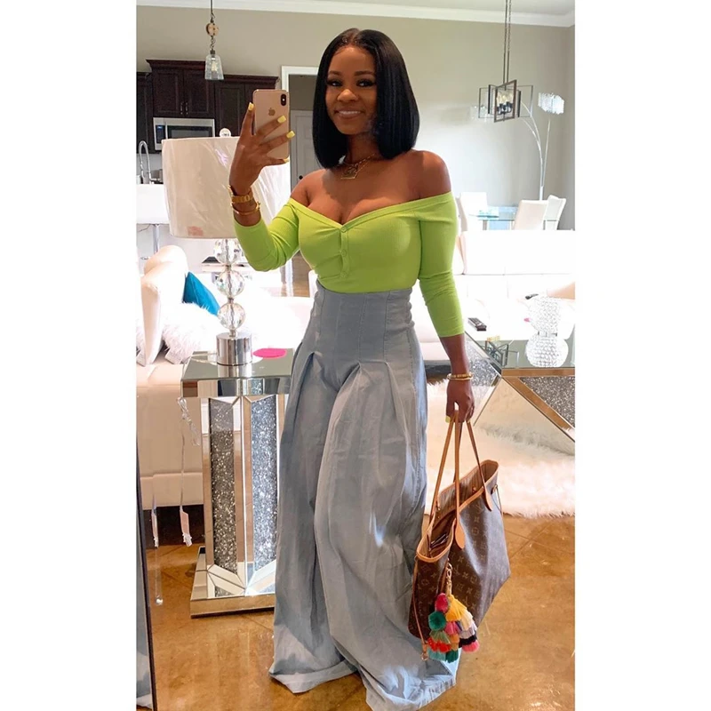 European new style solid color casual loose wide leg pants fashion high waist elastic belt women's pants
European new style solid color casual loose wide leg pants fashion high waist elastic belt women's pants