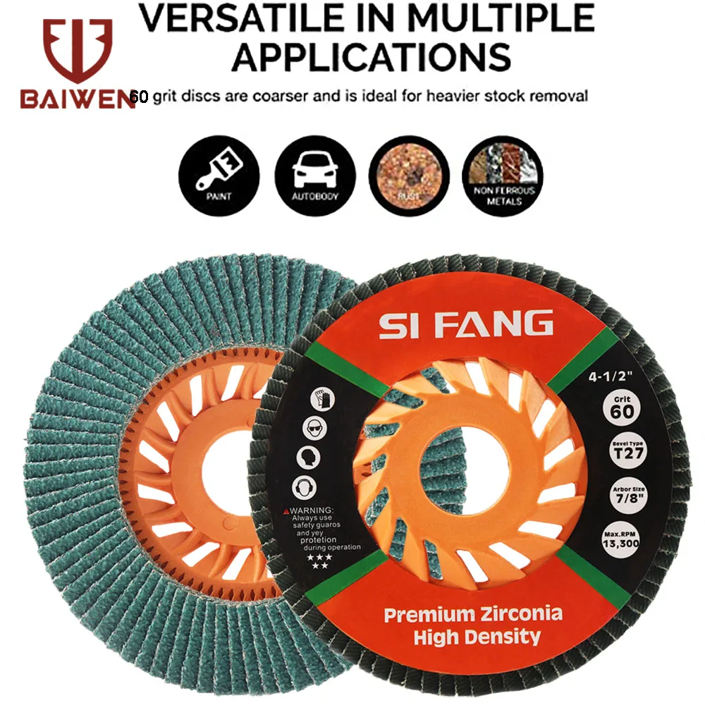 2Pcs 115mm Flap Disc Zirconia Alumina Flat Sanding Wheels For Grinding Metal Surface Polishing 7/8" Arbor 60/80/120/240/320 Grit
2Pcs 115mm Flap Disc Zirconia Alumina Flat Sanding Wheels For Grinding Metal Surface Polishing 7/8" Arbor 60/80/120/240/320 Grit
