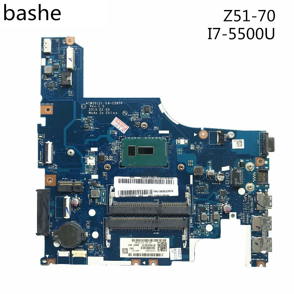 Для Lenovo z51 70 Материнская плата ноутбука i7 5500u процессор la c287p материнская 100% тесты Бесплатная