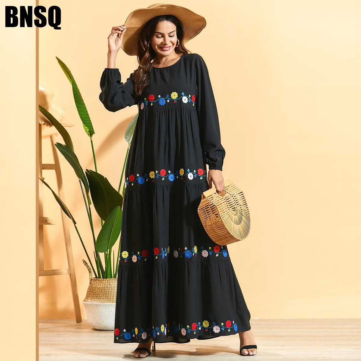 New Fashion Colorful Floral Embroidery Plait Maxi Dress Women Plus Size Arab Muslim Robe Ladies Bohemian Gown Dresses
New Fashion Colorful Floral Embroidery Plait Maxi Dress Women Plus Size Arab Muslim Robe Ladies Bohemian Gown Dresses
