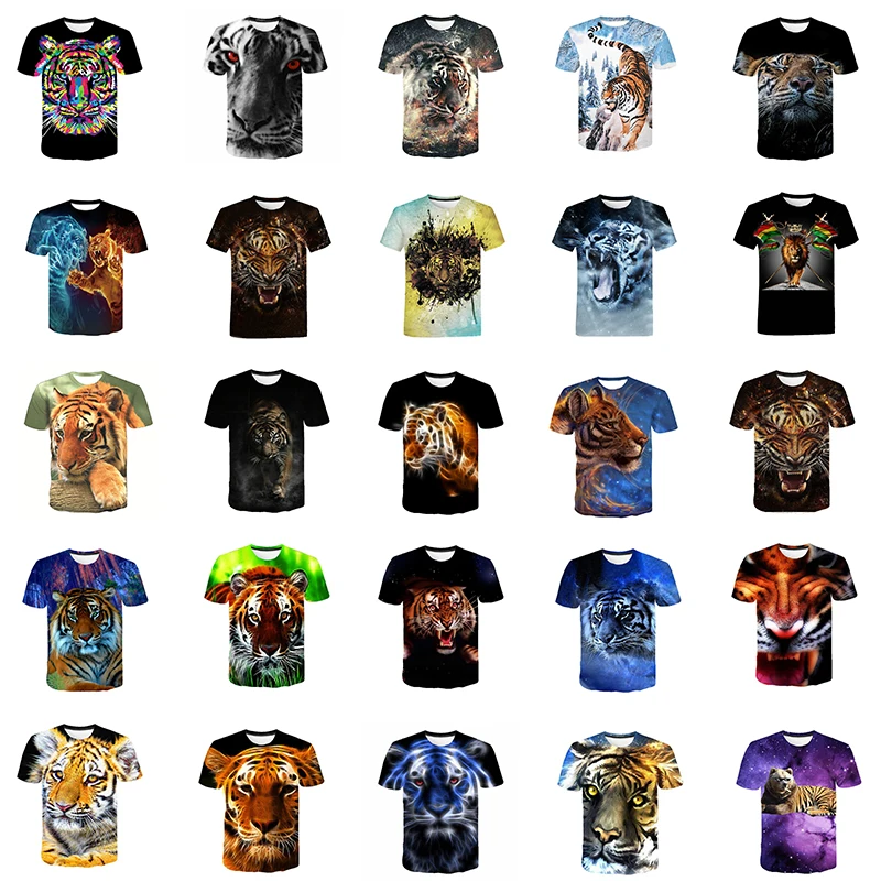 Summer Fashion For Men/Women 25 Style 3D Tiger Printing Pattern Loose Oversized Short-Sleeved Round Neck Tops Tees Men's T-shirt
Summer Fashion For Men/Women 25 Style 3D Tiger Printing Pattern Loose Oversized Short-Sleeved Round Neck Tops Tees Men's T-shirt