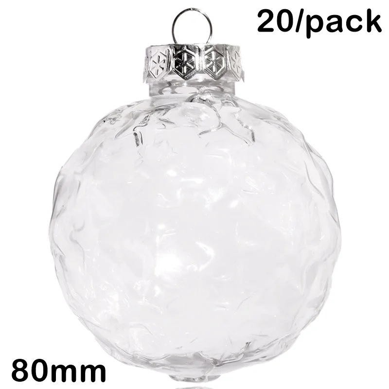 

Promotion - 20 Pieces x DIY Paintable/Shatterproof Christmas Decoration Ornament, 80mm Plastic Pentagram Sphere Bauble Ball