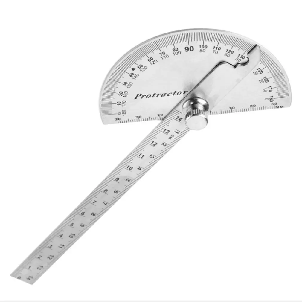 

180 Degree Adjustable Protractor Stainless Steel Angle Gauge Round Head Caliper Measuring Ruler