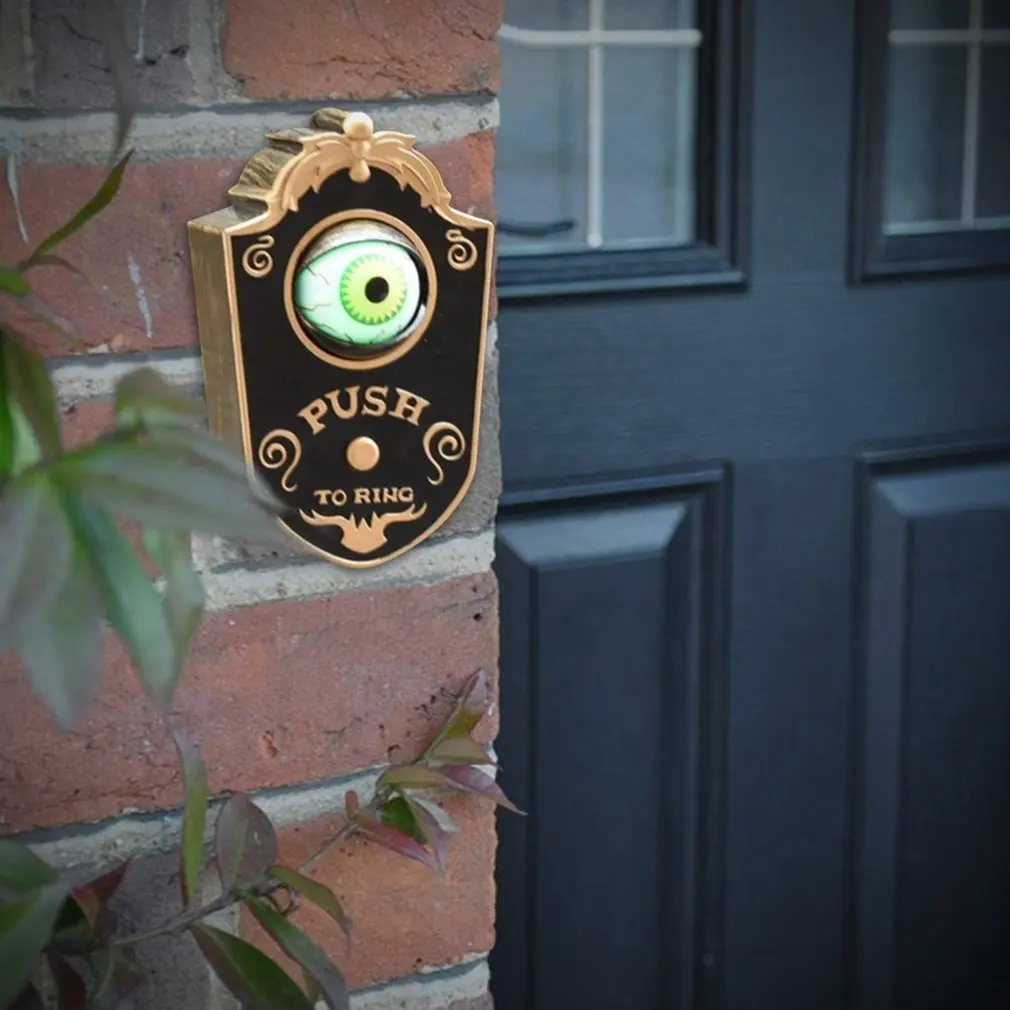 Halloween One eyed Doorbell Decoration Horror Props Glowing Hanging Piece Whole Door Hanging Plastic Doorbell Eyeball bell decor
Halloween One eyed Doorbell Decoration Horror Props Glowing Hanging Piece Whole Door Hanging Plastic Doorbell Eyeball bell decor